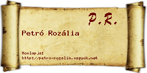 Petró Rozália névjegykártya