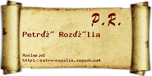 Petró Rozália névjegykártya